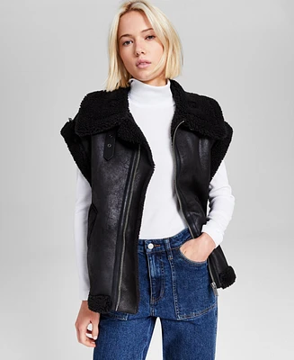 And Now This Women's Faux-Fur-Trim Vest, Created for Macy's