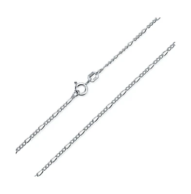 Bling Jewelry Thin Lightweight 1.2MM Strong Solid Sterling Silver Figaro Link Chain Necklace For Women 20 Inch