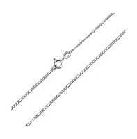 Bling Jewelry Thin Lightweight 1.2MM Strong Solid Sterling Silver Figaro Link Chain Necklace For Women 20 Inch