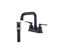 Casainc Bathroom Faucets for Sink 3 Hole, Modern Vanity Faucet with Pop-up Drain