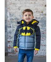 Dc Comics Boys Justice League Batman Zip Up Puffer Jacket to