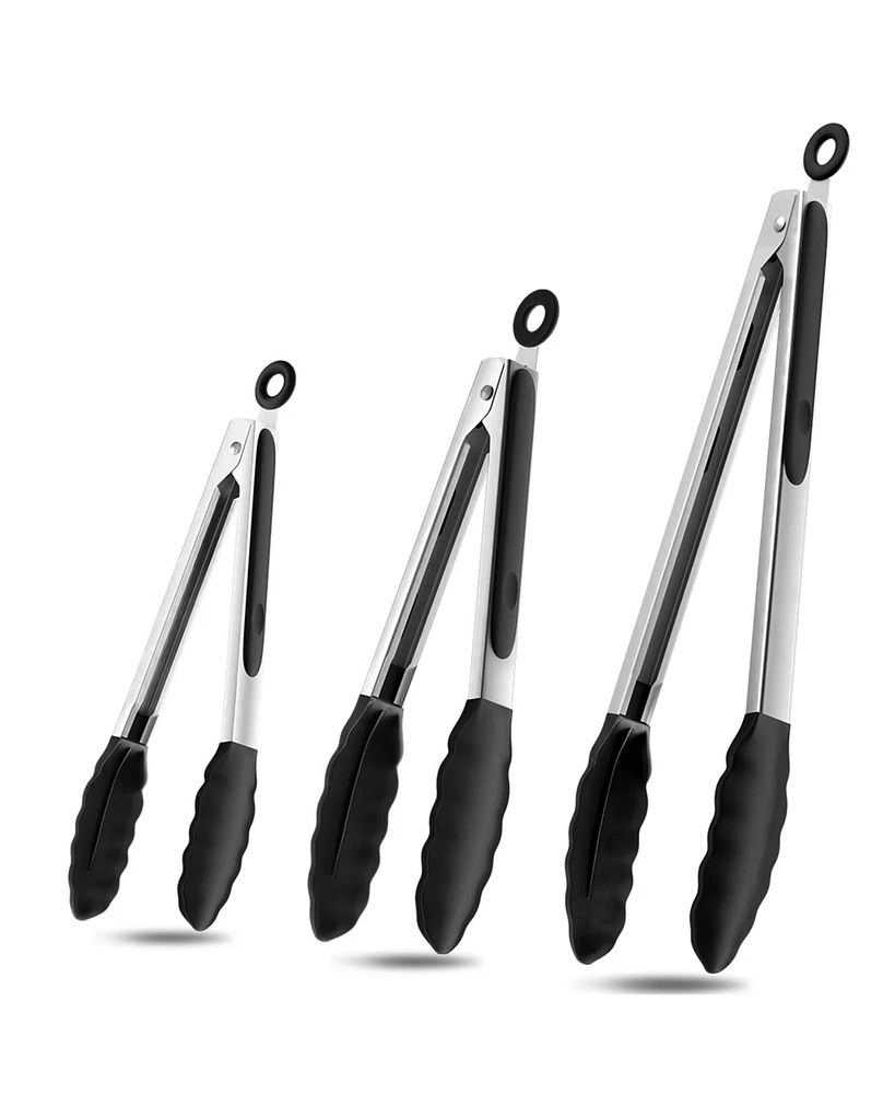 Cowin Kitchen Tongs Set with Silicone Tips Heat Resistant