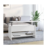 vidaXL Coffee Table High Gloss White 31.5"x19.7"x15.7" Engineered Wood