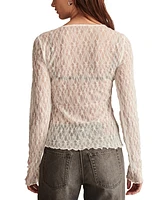 Lucky Brand Women's Lace Layering Long-Sleeve Top