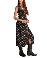 Lucky Brand Women's Satin Button-Front Midi Dress