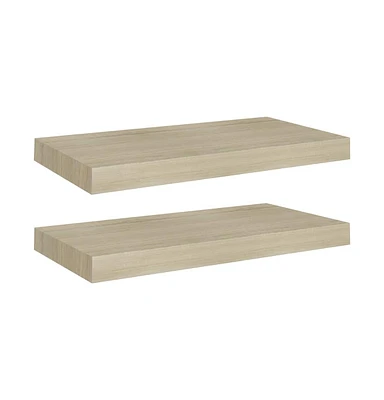 vidaXL Floating Wall Shelves pcs Oak 19.7"x9.1"x1.5" Mdf