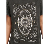 Lucky Brand Women's Find Your Path Studded Graphic Print Boyfriend T-Shirt