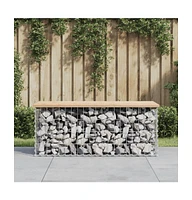 vidaXL Patio Bench Gabion Design 40.6"x17.3"x16.5" Solid Wood Pine