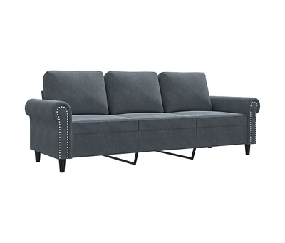 vidaXL 3-Seater Sofa Dark 70.9" Velvet