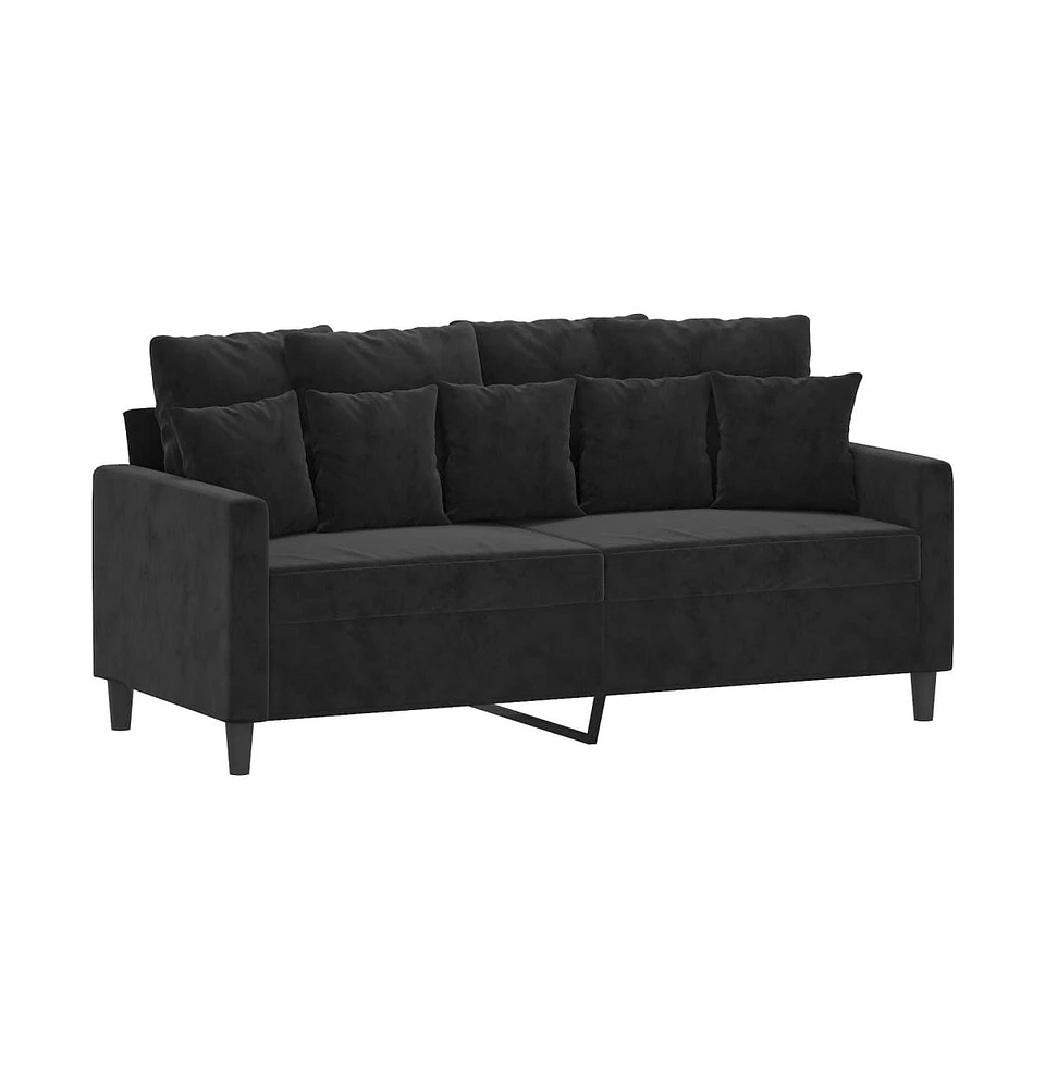 vidaXL 2-Seater Sofa Black 55.1" Velvet