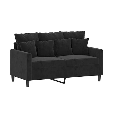 vidaXL 2-Seater Sofa Black 47.2" Velvet