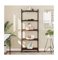 vidaXL Bookcase 5-Tier Brown Oak 23.6"x11.8"x60.6" Engineered Wood