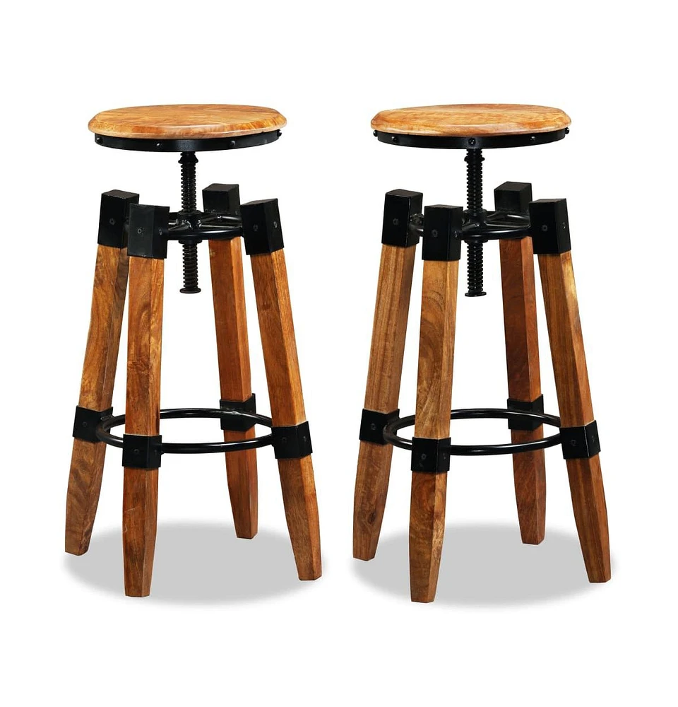 vidaXL Bar Stools 2 pcs Solid Mango Wood