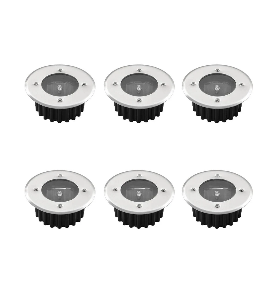 vidaXL Solar 6 Pcs Round Ground Spot