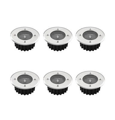 vidaXL Solar 6 Pcs Round Ground Spot