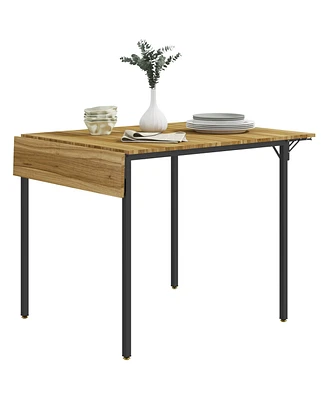 Homcom Industrial Folding Dining Table, Drop Leaf Table,