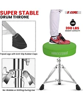 5 Core Drum Throne Padded Adjustable Guitar Stool Drummer Seat for Adults & Kids - Green