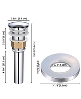 Aquaterior Pop Up Drain without Overflow w/ Mounting Ring for Above Counter Sink