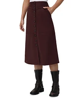 Frye Women's Faux-Suede Corset-Seamed Midi Skirt