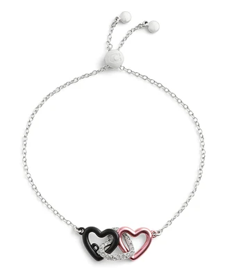 Coach Faux Stone Signature Heart Link Slider Bracelet