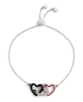 Coach Faux Stone Signature Heart Link Slider Bracelet