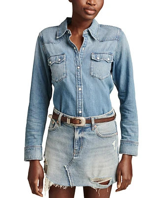 Lucky Brand Women's Denim Western Shirt