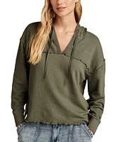 Lucky Brand Women's Lettuce-Edge Knit Hoodie