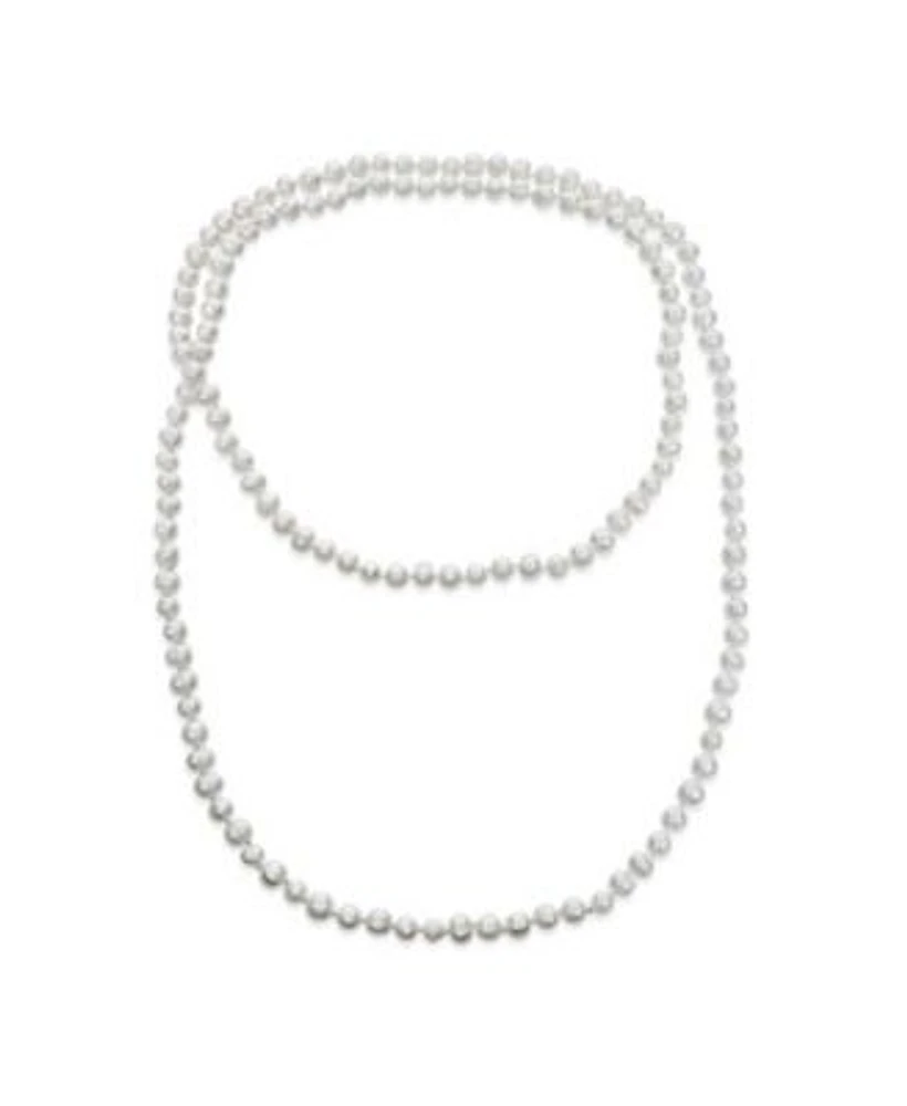 Bling Jewelry Flapper Hand Knotted Endless Layering Wrapping White Freshwater Cultured Long Rope Pearl Strand Necklace
