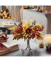 Slickblue Sunflower Candelabrum - Bright and Cheerful Table Centerpiece