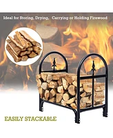 Givimo 2 Feet Outdoor Heavy Duty Steel Firewood Storage Holder