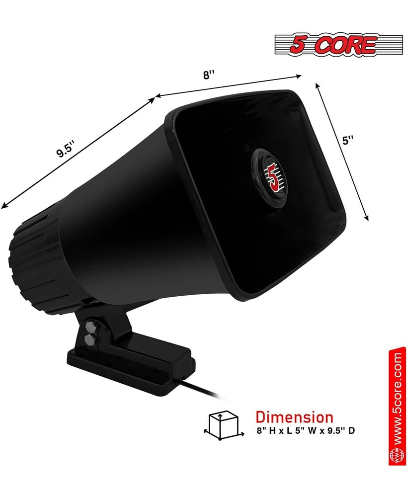 5 Core 8 Pack Indoor/Outdoor Pa Horn Speaker-8 x 5 Inch Loud Portable Power Horn Siren W/ 8 Ohms & 65 Watts Max