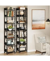 Tribesigns 78.7 Inch Extra Tall Narrow Bookshelf, 7 Tier Skinny Bookcase for Small Spaces, Freestanding Display Shelves, Multifunctional Corner Storag