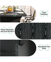 Tribesigns Modern Dining Table for 4-6, 63-Inch Rectangular Wood Kitchen Table, Large Dinner Table Wooden Dining Room Table, Black Kitchen & Dining Ro