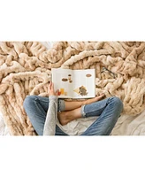 Chanasya Premium Ruched Faux Fur Throw Blanket - Luxurious, Soft Reversible Mink Blanket - 108" x 86” (King Size) - Dark Gray