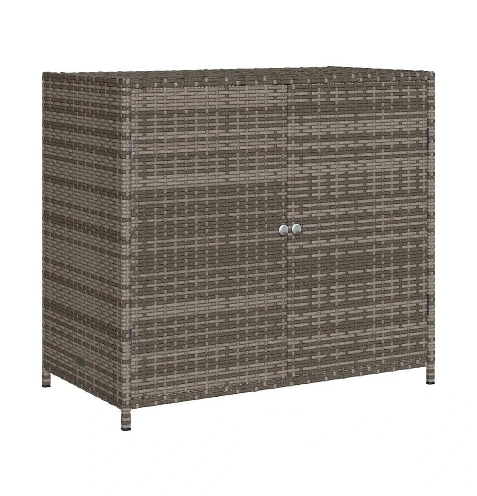 vidaXL Patio Storage Cabinet Gray 32.7"x17.7"x29.9" Poly Rattan