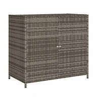 vidaXL Patio Storage Cabinet Gray 32.7"x17.7"x29.9" Poly Rattan