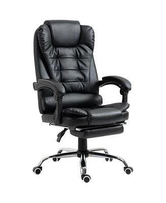 Homcom High Back Computer Office Chair with Footrest, Black