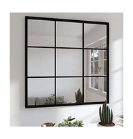 vidaXL Wall Mirror Black 23.6"x23.6" Metal