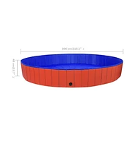 vidaXL Foldable Dog Swimming Pool Red 118.1"x15.7" Pvc