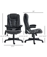 6 Point Vibrating Massage Office Chair with Lumbar Heat Black