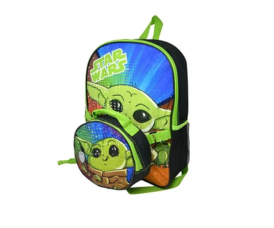 Starwars Star Wars Baby Yoda Backpack 16" with Lunch Bag from the Mandalorian - Assorted pre