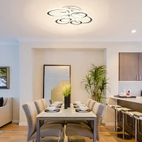 Led Hanging Chandelier Lighting Fixture w/ 6 Rings & 50,000 Hour Lifespan