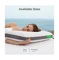 Cariloha Luxurious Cooling Classic Pillow | Standard | White | 32"x20" | Viscose Material | Naturally breathable, Hypoallergenic, and Moisture wicking