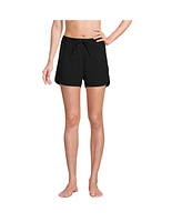 Lands' End Women's Woven Packable 3" Dolphin Hem Swim Cover-up Shorts