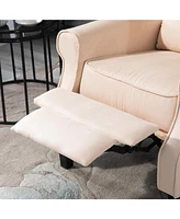 Massage Recliner Sofa Chair with Heat Function, Remote, Cream