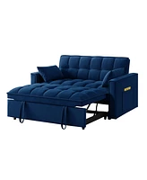 Streamdale Furniture Navy 4-in-1 Loveseat Sofa Bed with Storage