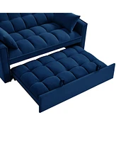 Streamdale Furniture Navy 4-in-1 Loveseat Sofa Bed with Storage