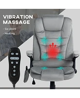 Streamdale Furniture 6 Point Vibrating Massage Office Chair with Lumbar Heat Gray