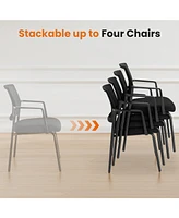 Streamdale Furniture 2-Pack Upholstered Mesh Back Stacking Chairs