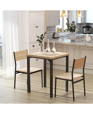 Simplie Fun Compact 3-Piece Dining Set: Table and Chairs for Small Spaces